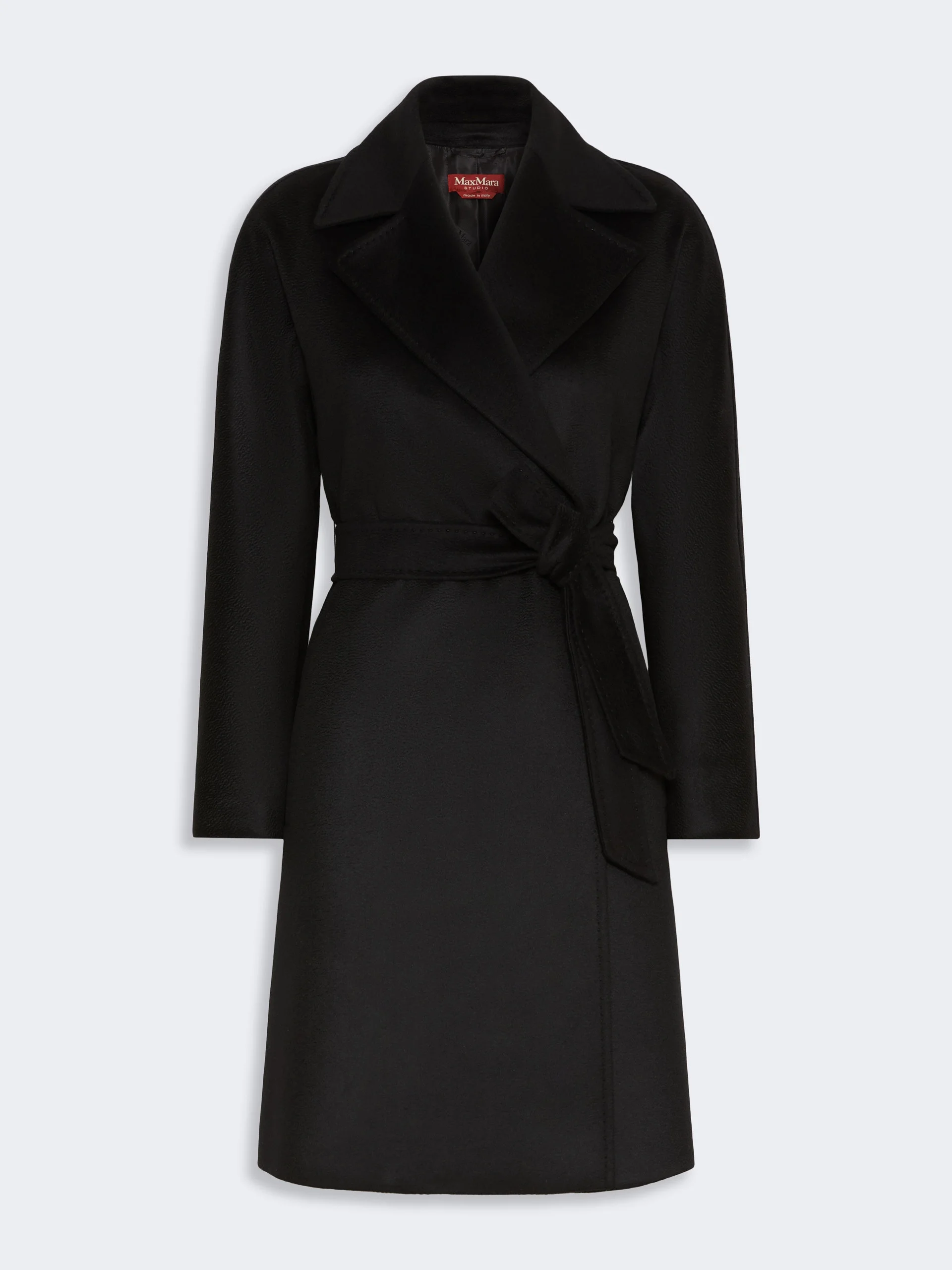 DRAVENNA Wool broadcloth robe coat - BLACK - 1
