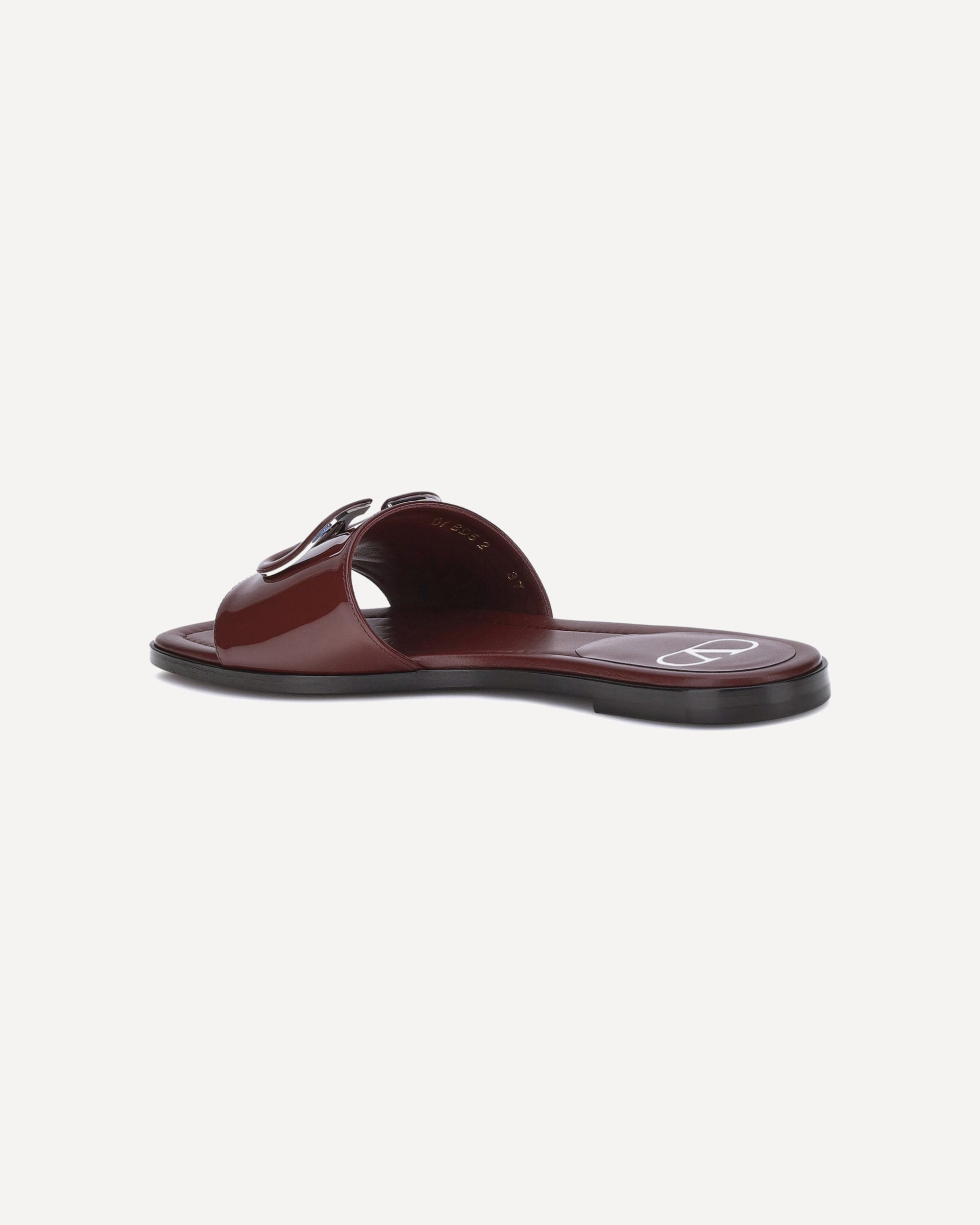 Patent leathe VLogo slide Sandals - 3