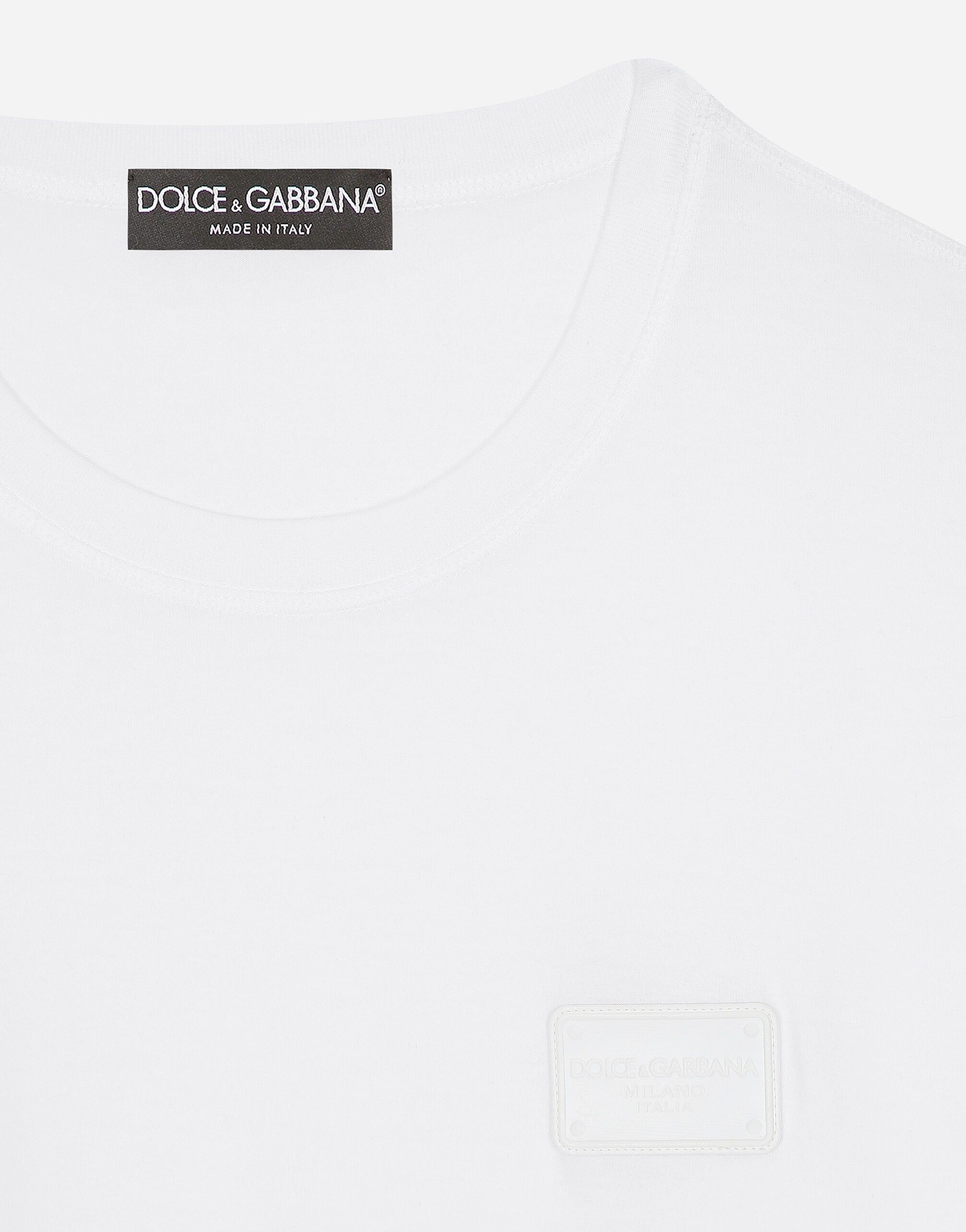 Cotton T-shirt with branded tag - 3