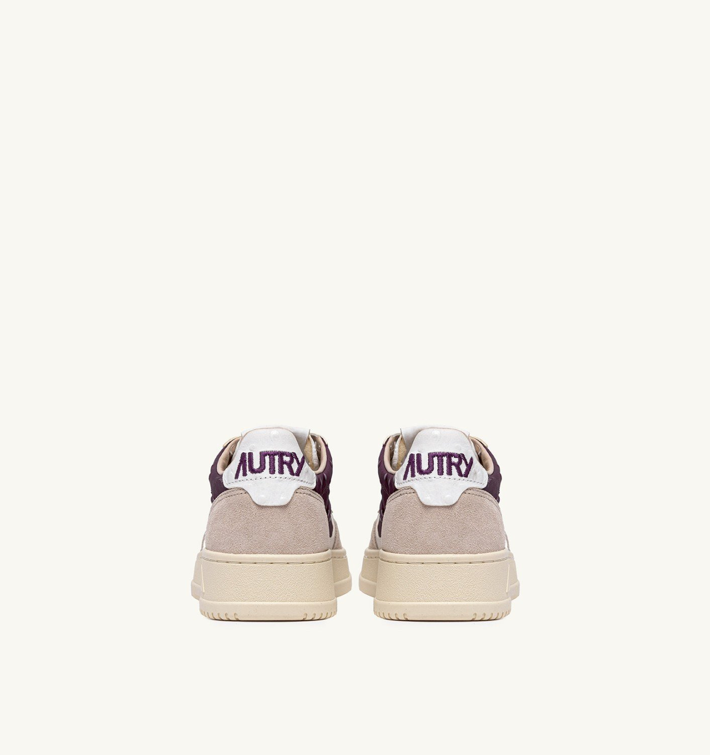 MEDALIST LOW SNEAKERS IN BURGUNDY AND SAND LEATHER AND SUEDE - 3