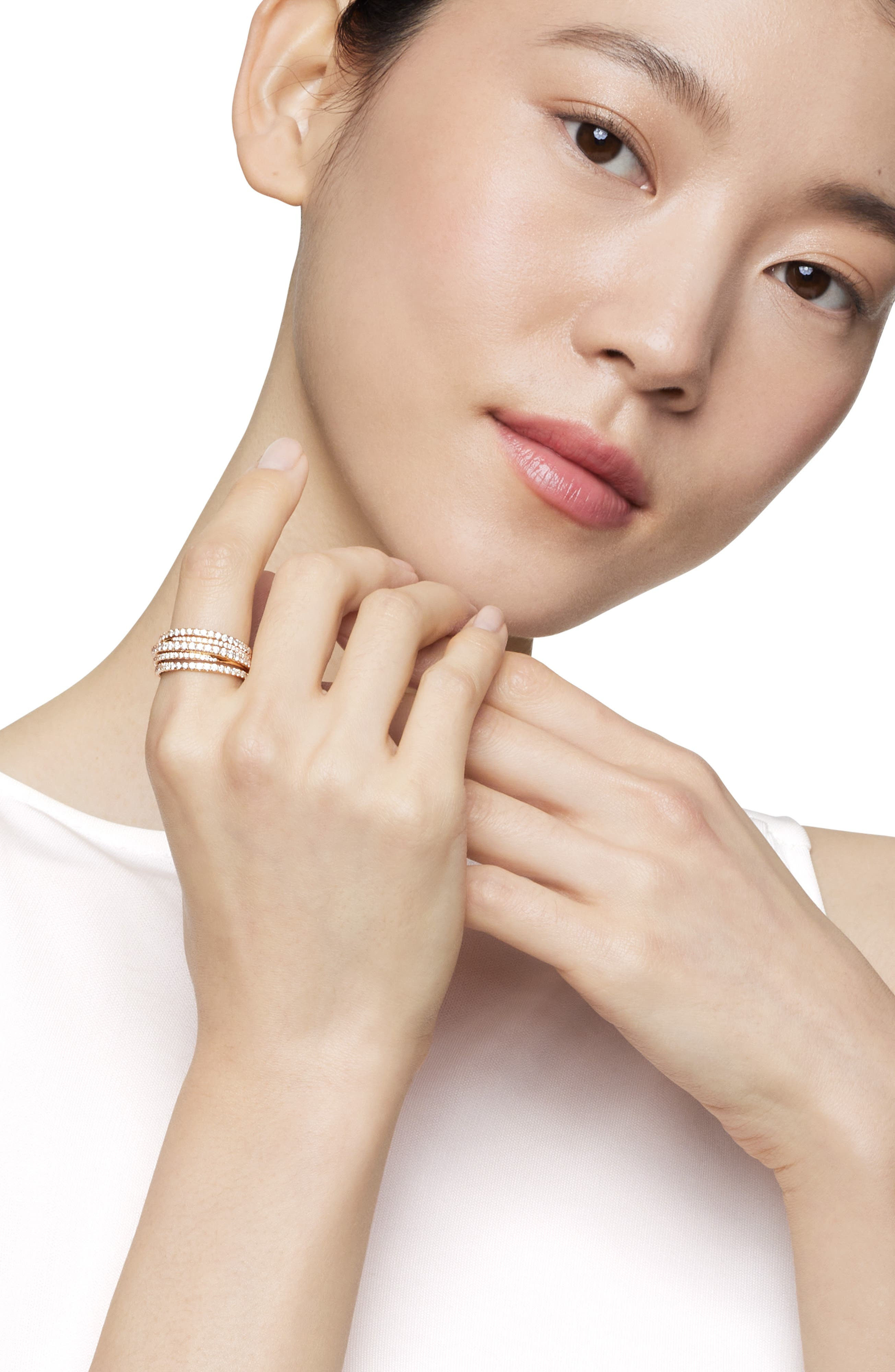 David Yurman 11MM PAVE CROSSOVER RING in 18K Yellow Gold at Nordstrom - 2