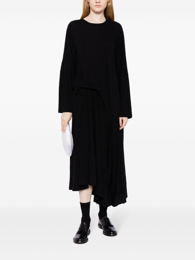 Yohji Yamamoto draped long-sleeve maxi dress outlook