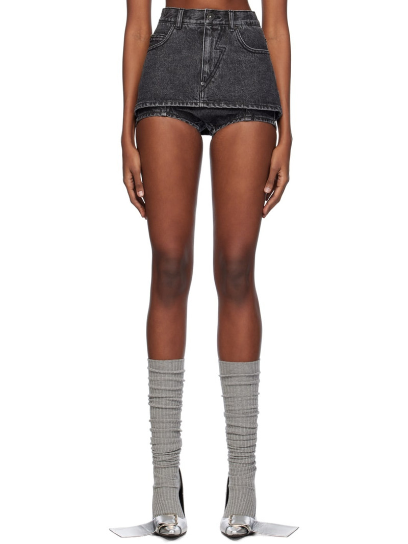 SSENSE Exclusive Black Denim Skort 1