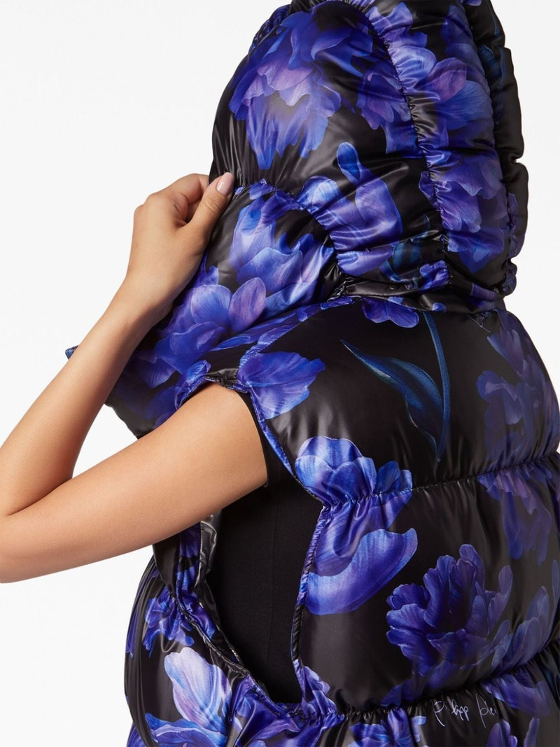 floral-print padded-design gilet 6