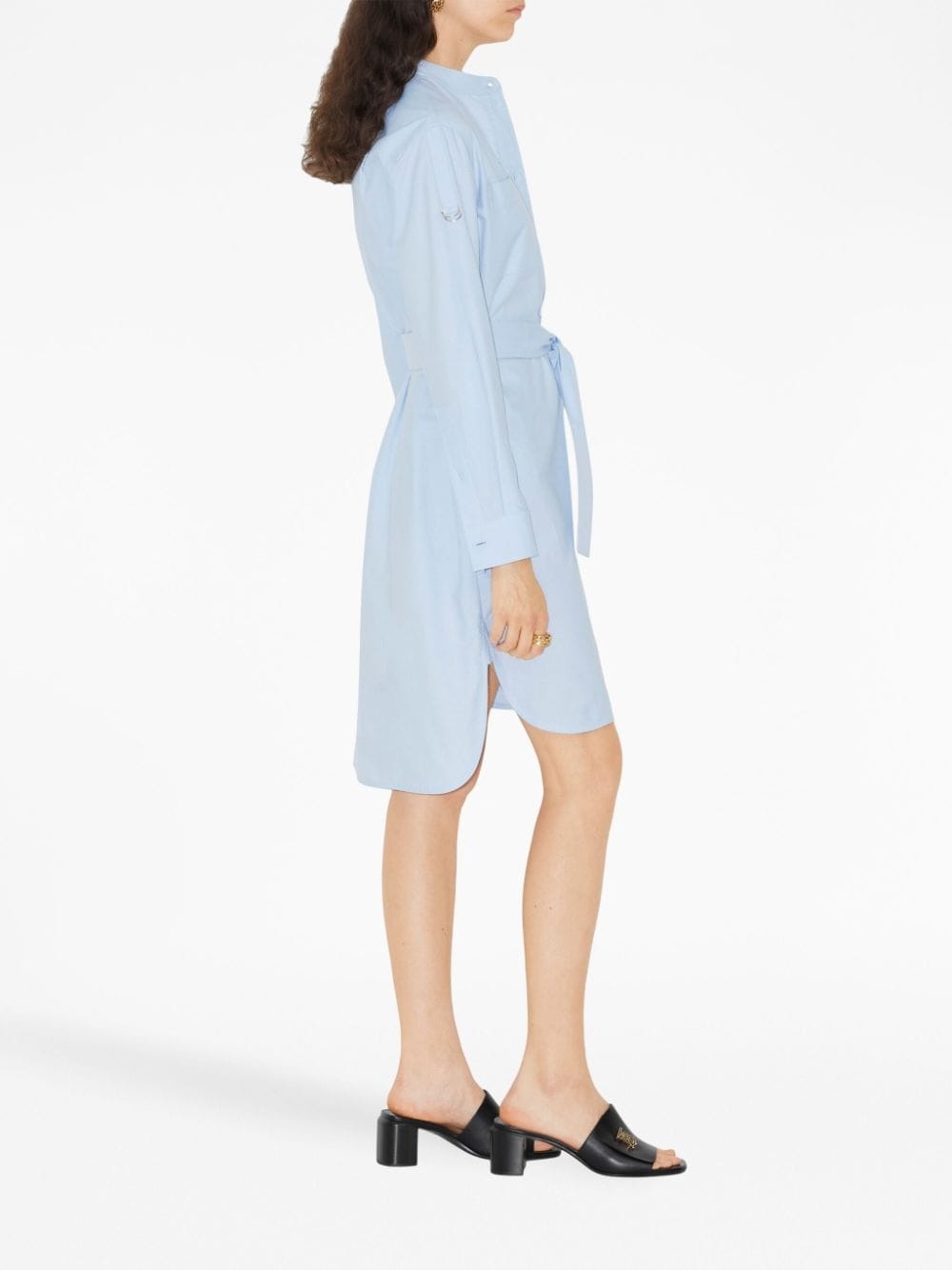 belted cotton shirt dress - 3