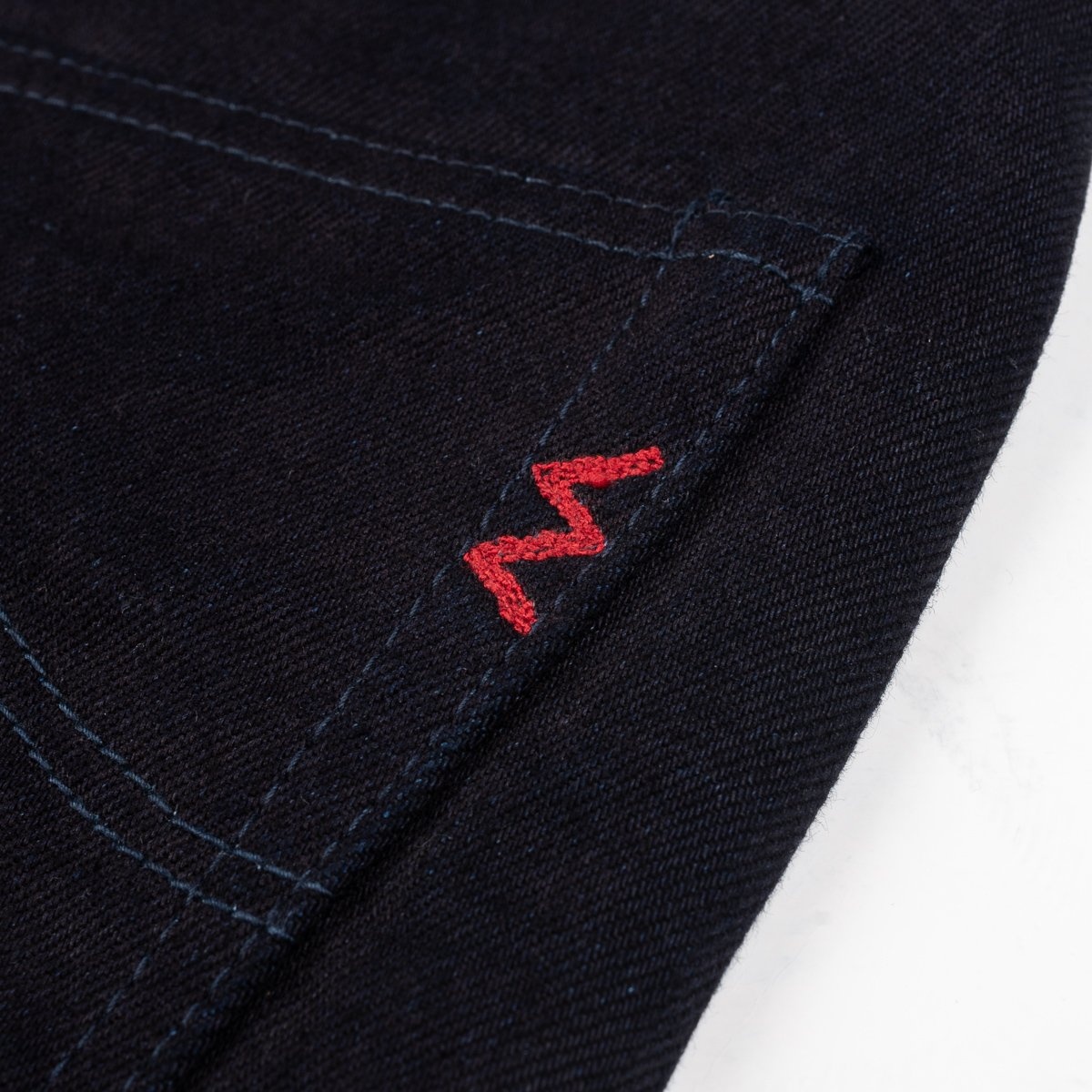 IH-666S-142ib 14oz Selvedge Denim Slim Straight Cut Jeans - Indigo/Black - 9