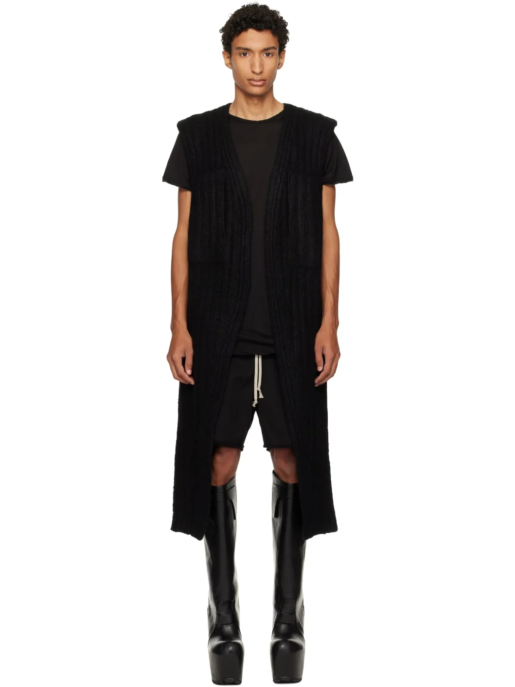 Black Tower Lab Vest Cardigan - 1