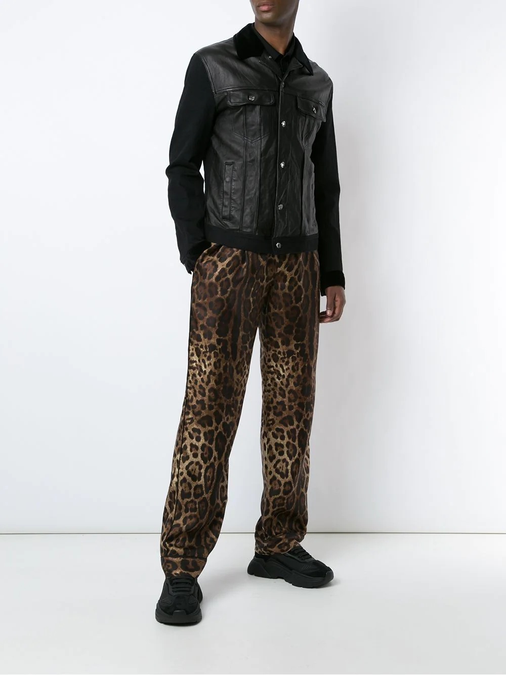 leopard print straight-leg trousers - 2