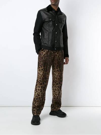 Dolce & Gabbana leopard print straight-leg trousers outlook