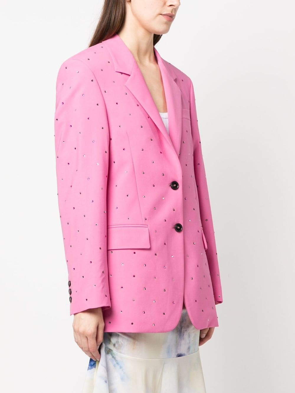 crystal-embellished single-breasted blazer - 3