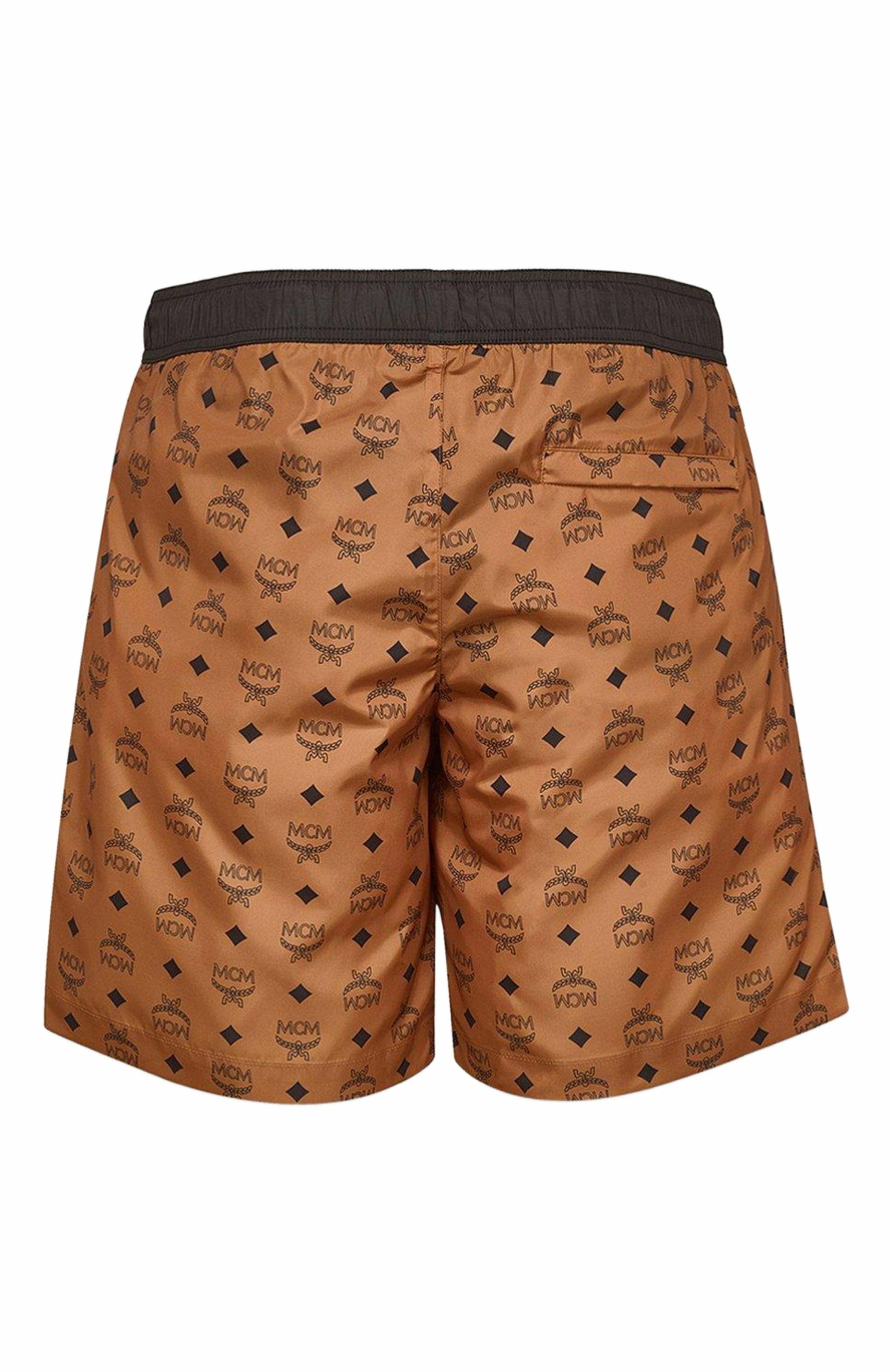 MCM Monogram Print Swim Trunks in Cognac at Nordstrom - 7