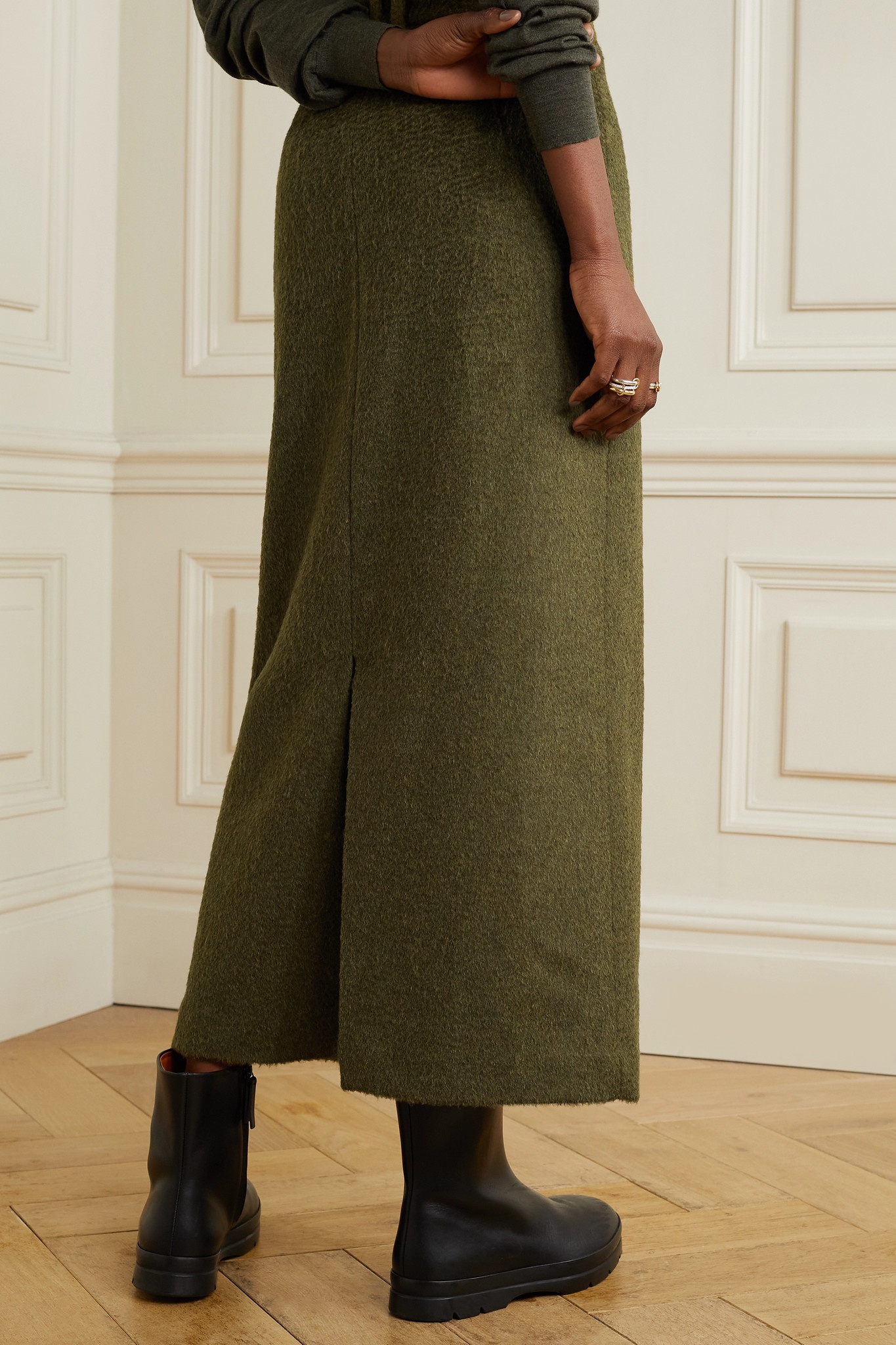 Luun wool and alpaca-blend midi skirt - 3