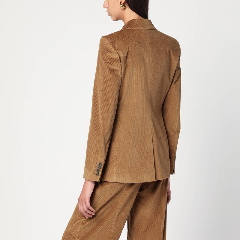 Etro Brown Double-Breasted Velvet Jacket Women - 2