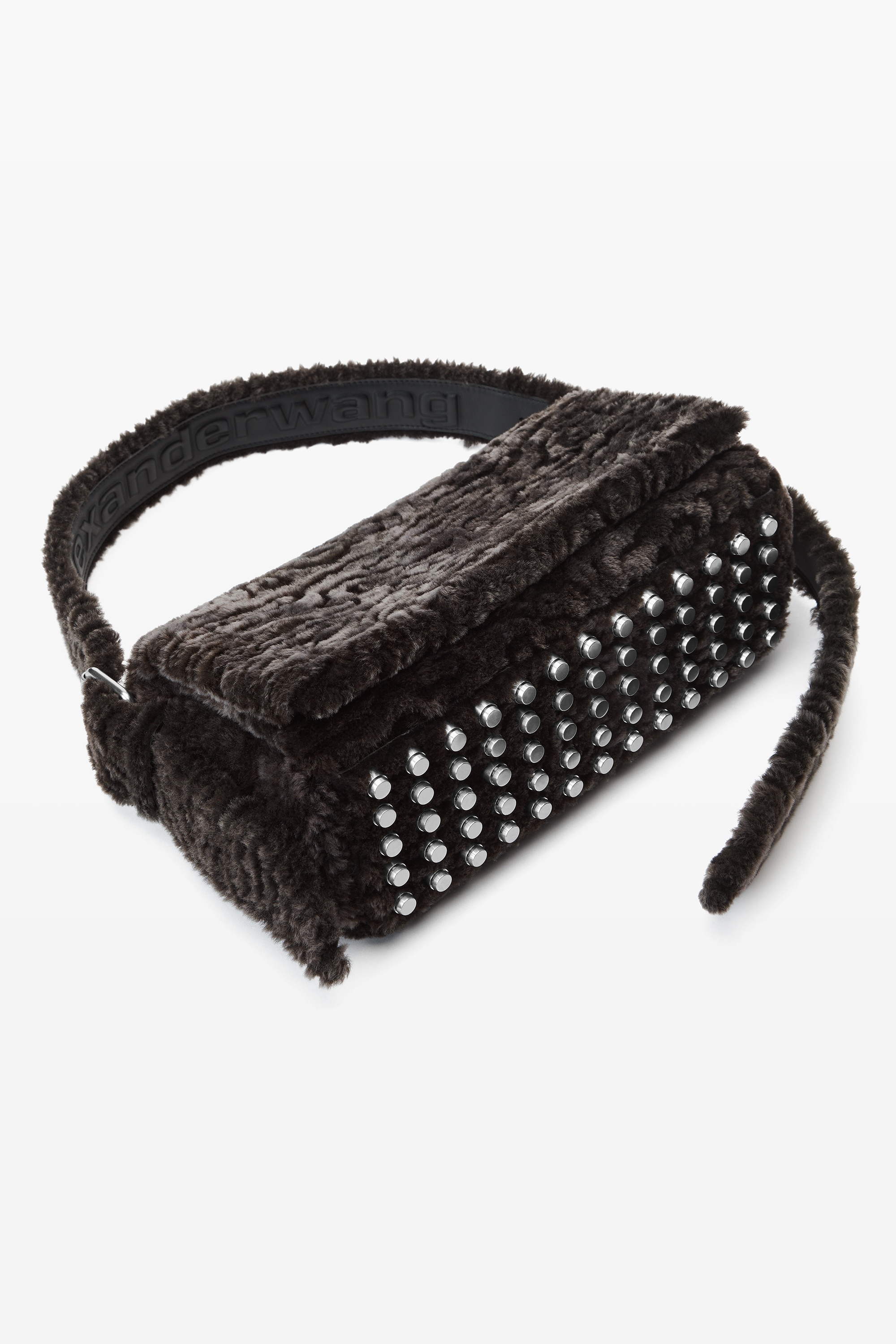 online-exclusive ricco medium flap bag in lamb shearling - 5