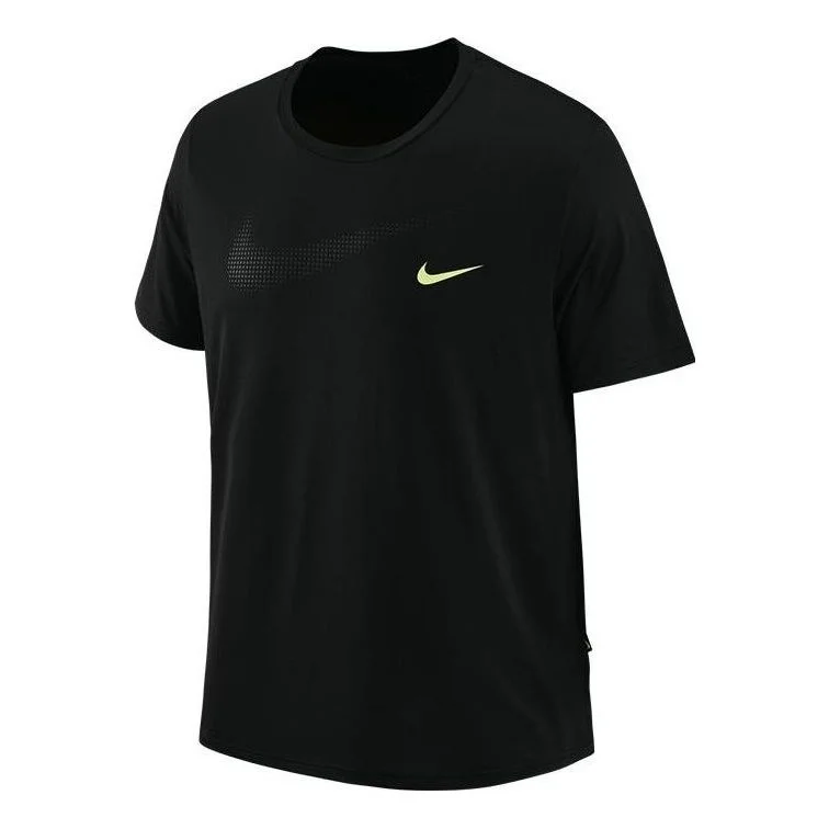 Men's Nike Alphabet Pattern Printing Round Neck Short Sleeve Black T-Shirt DX6305-010 - 1