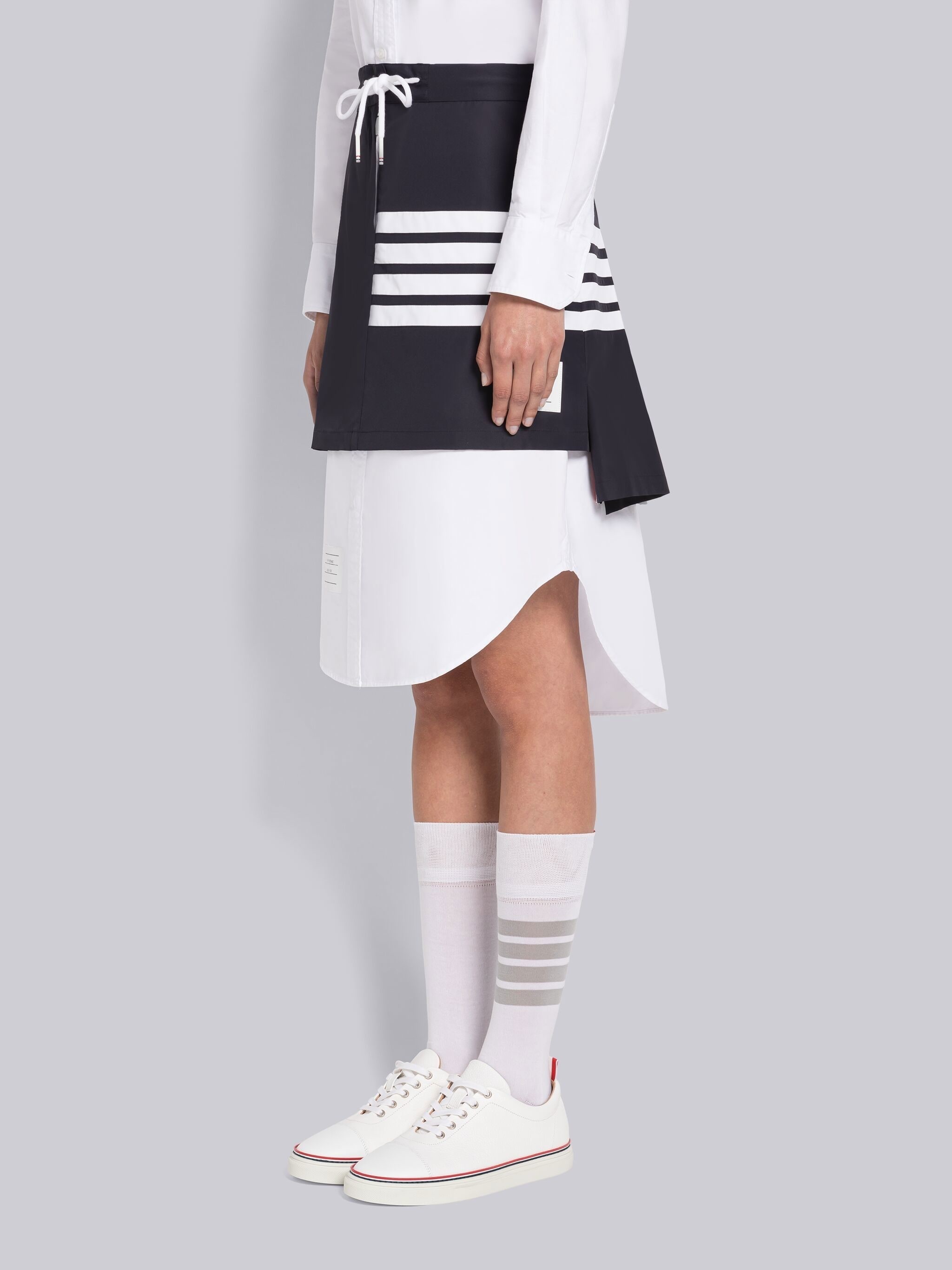 Navy Flyweight Tech 4-Bar Pleated Mini Skirt - 4