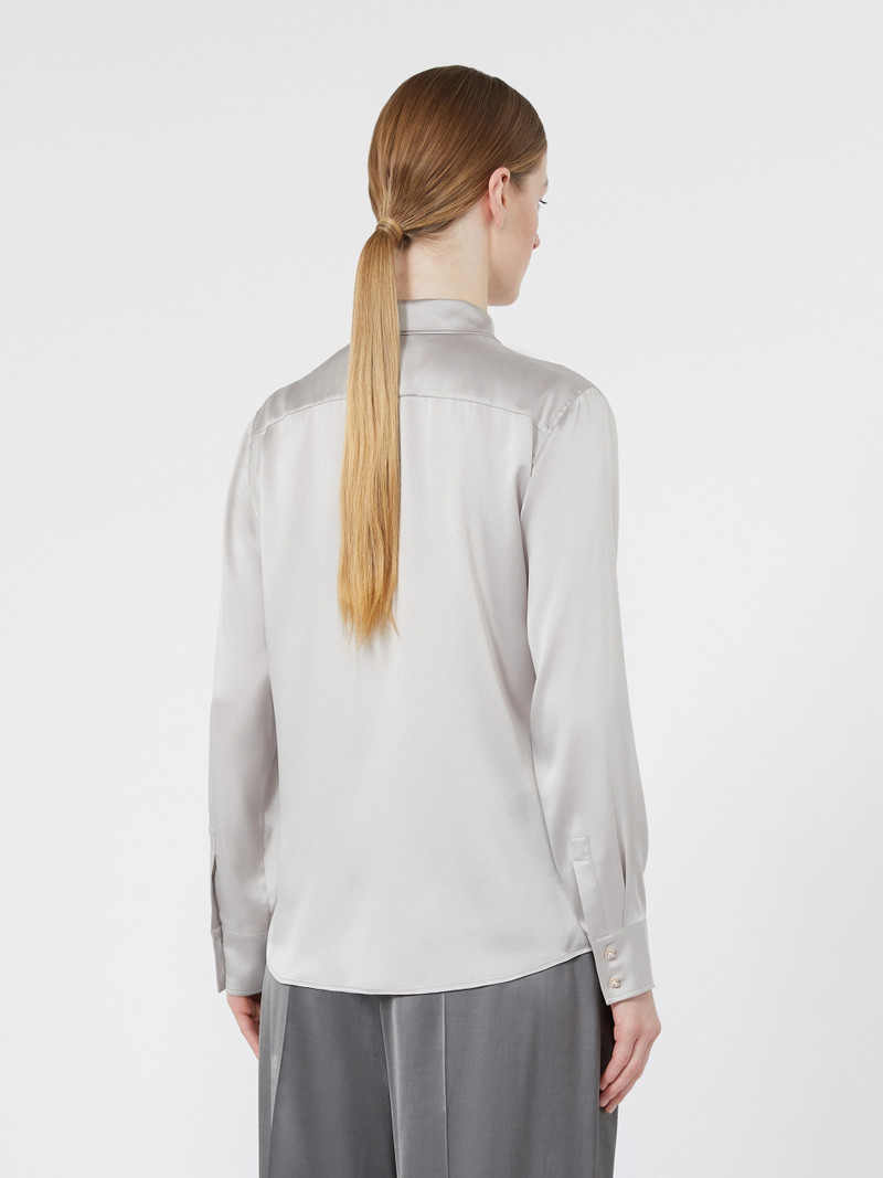 XERO Mannish silk satin shirt - PEARL GREY 4