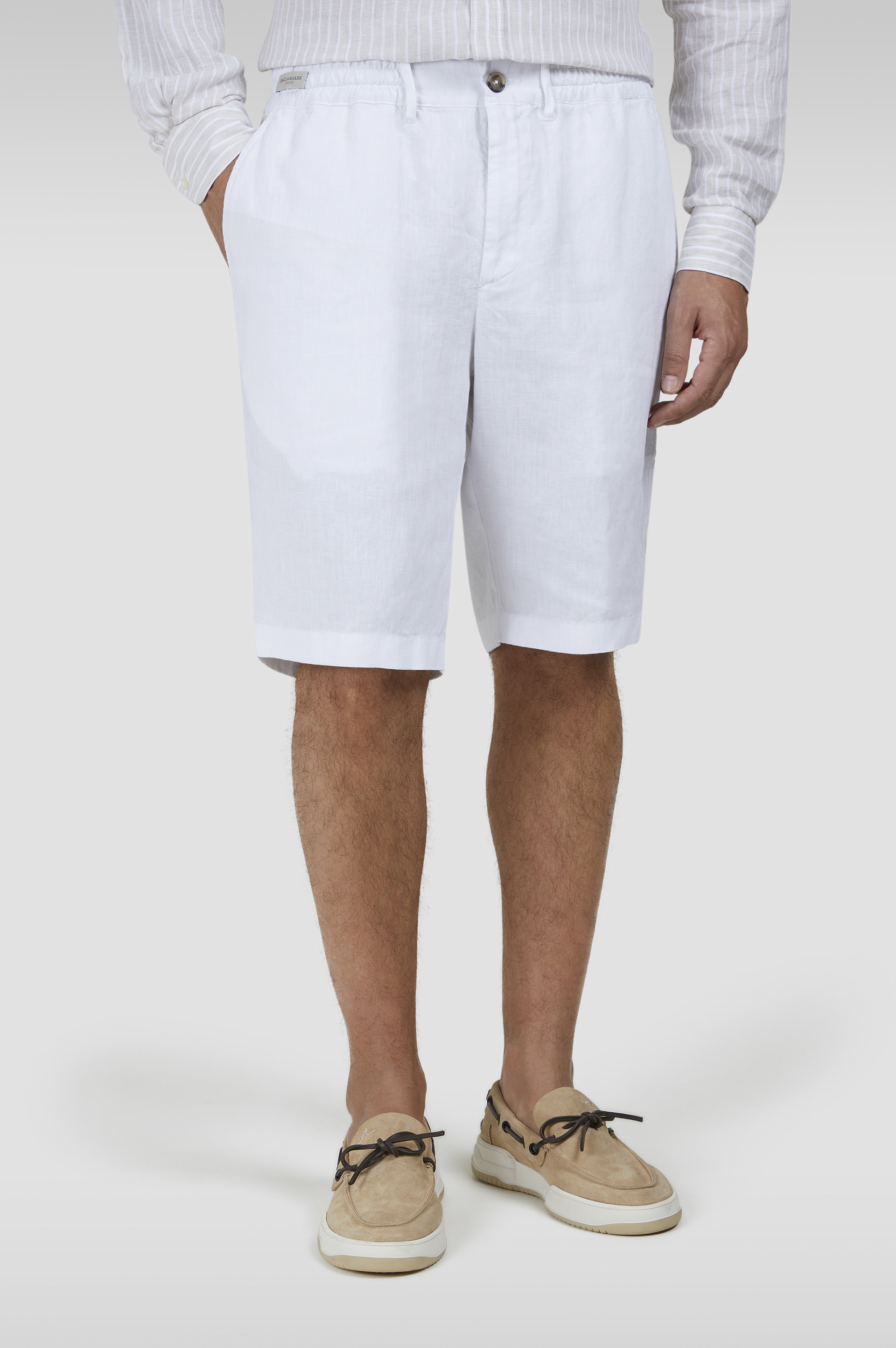 GARMENT-DYED LINEN BERMUDA - 6