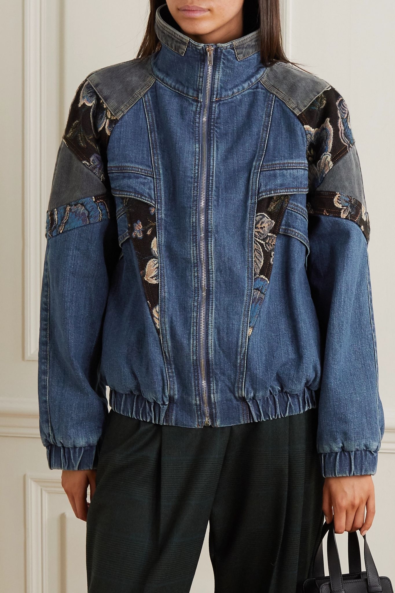 Patchwork denim, jacquard and cotton-corduroy jacket - 3