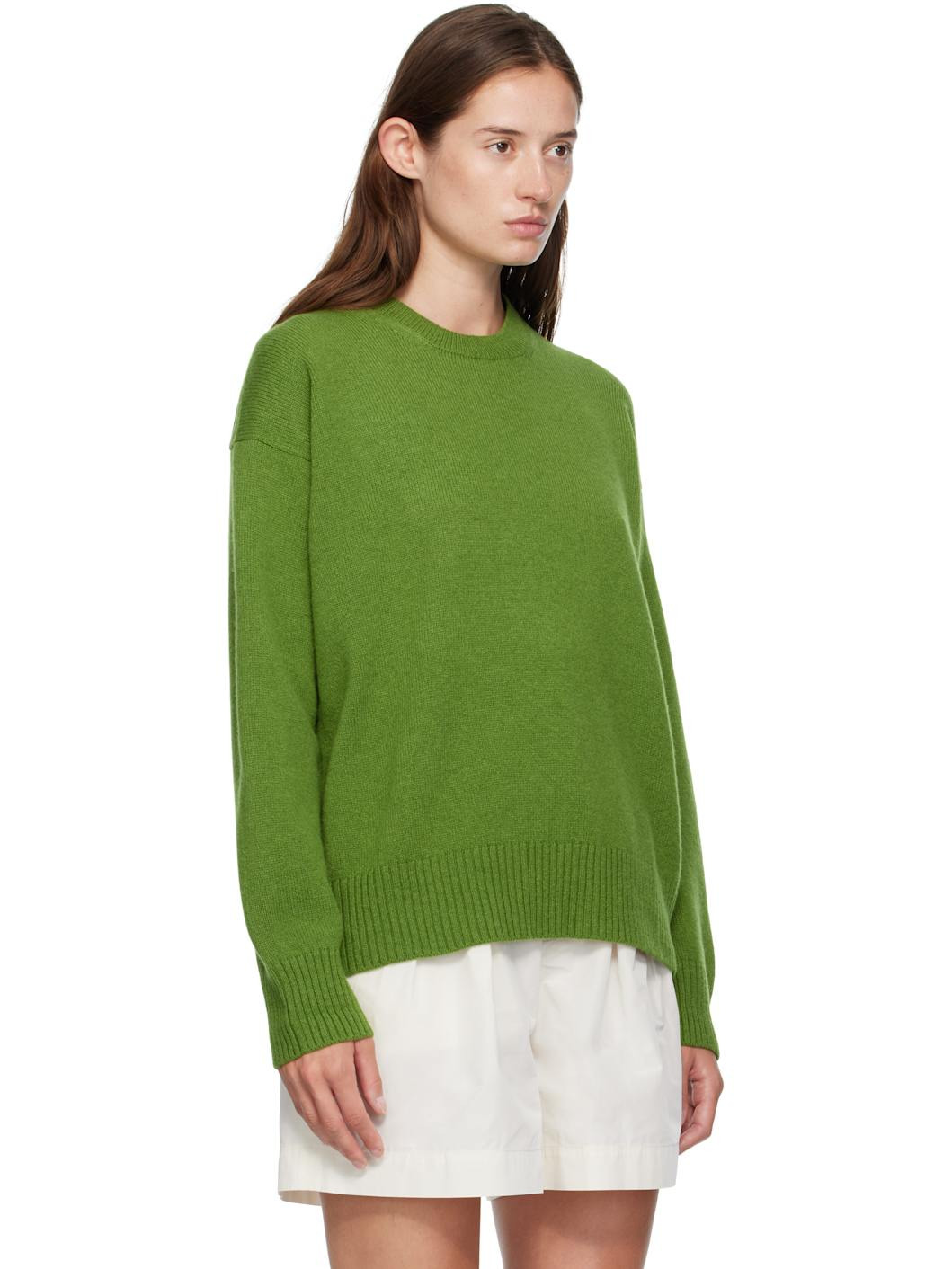 Green Innes Slouch Crewneck Sweater - 2