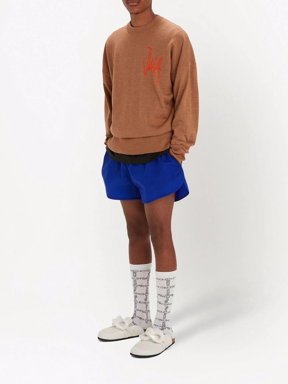intarsia-logo crew neck jumper - 4
