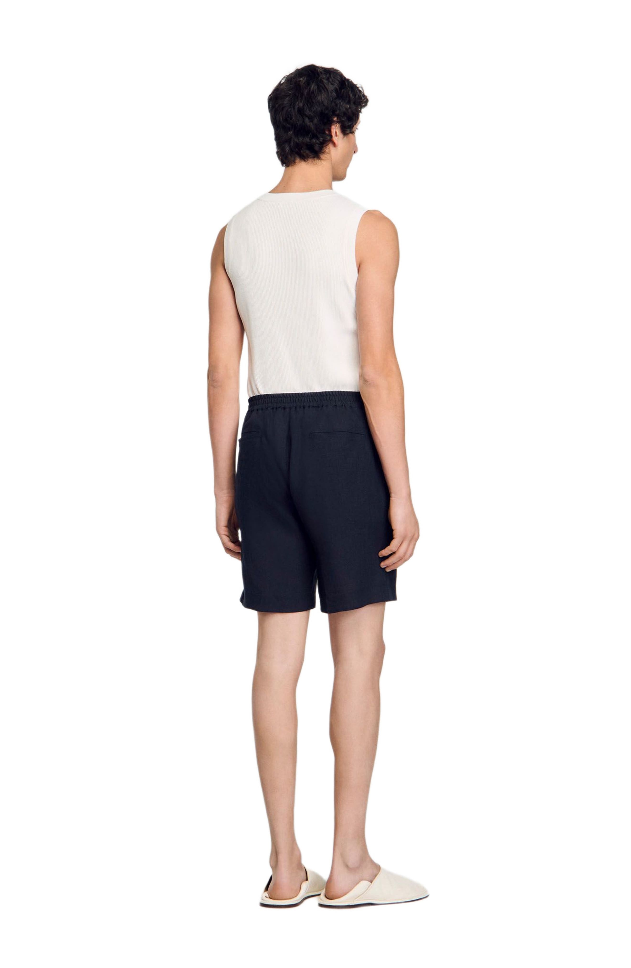 SANDRO Linen shorts in Navy Blue at Nordstrom - 2
