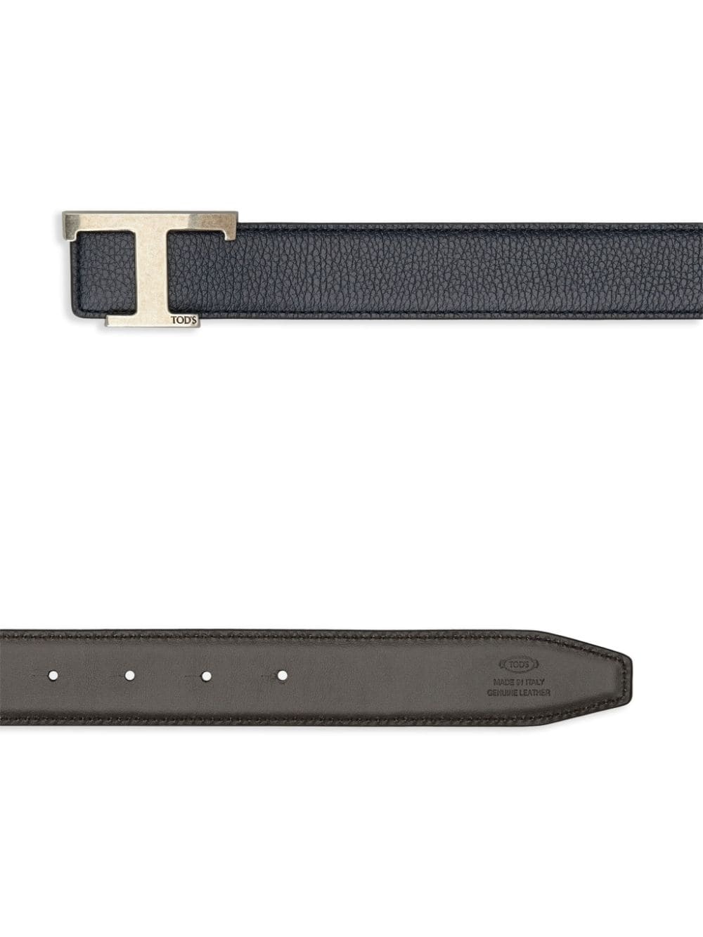 logo-buckle leather belt - 2