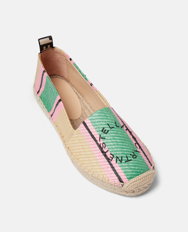 Stella McCartney Gaia Striped Raffia Espadrilles outlook