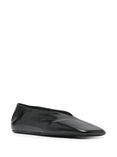 Jil Sander square-toe leather ballerina shoes outlook