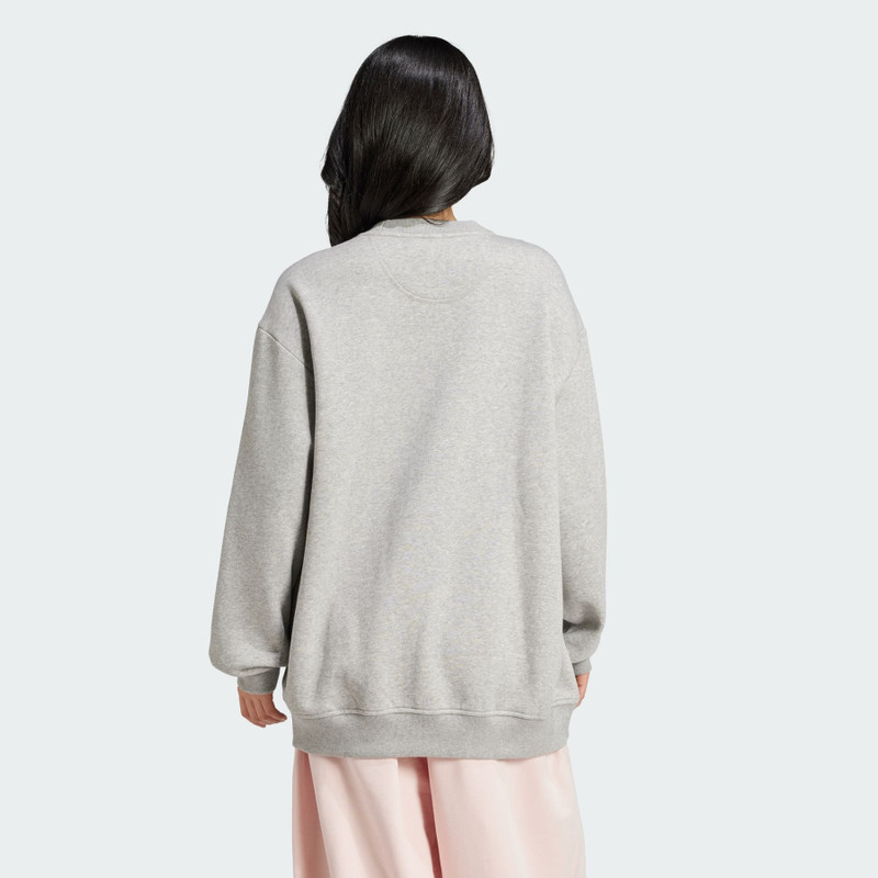 Essentials Fleece Long Oversized Crew Sweatshirt 3