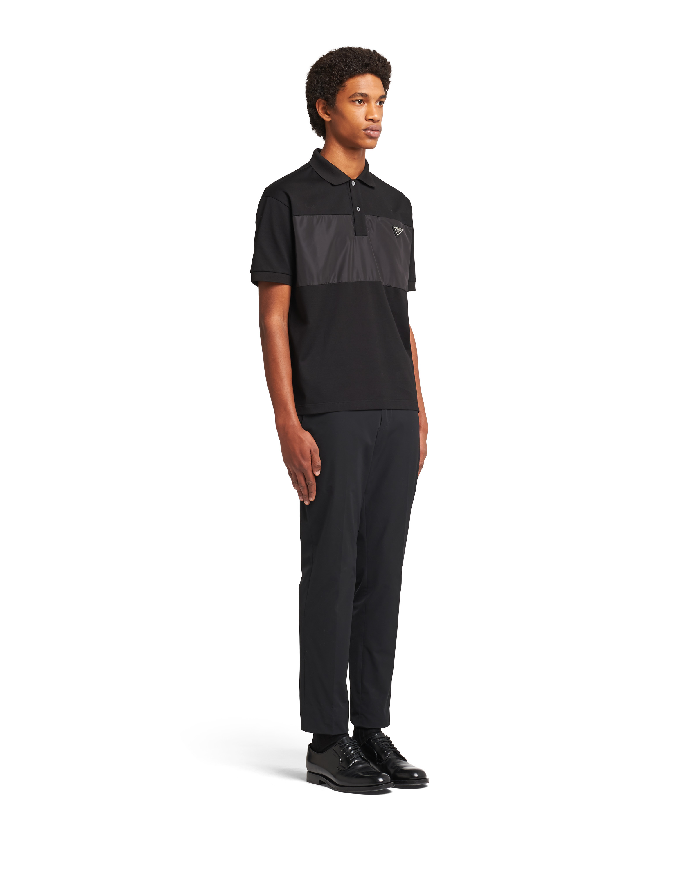 Piqué polo shirt with nylon details - 3