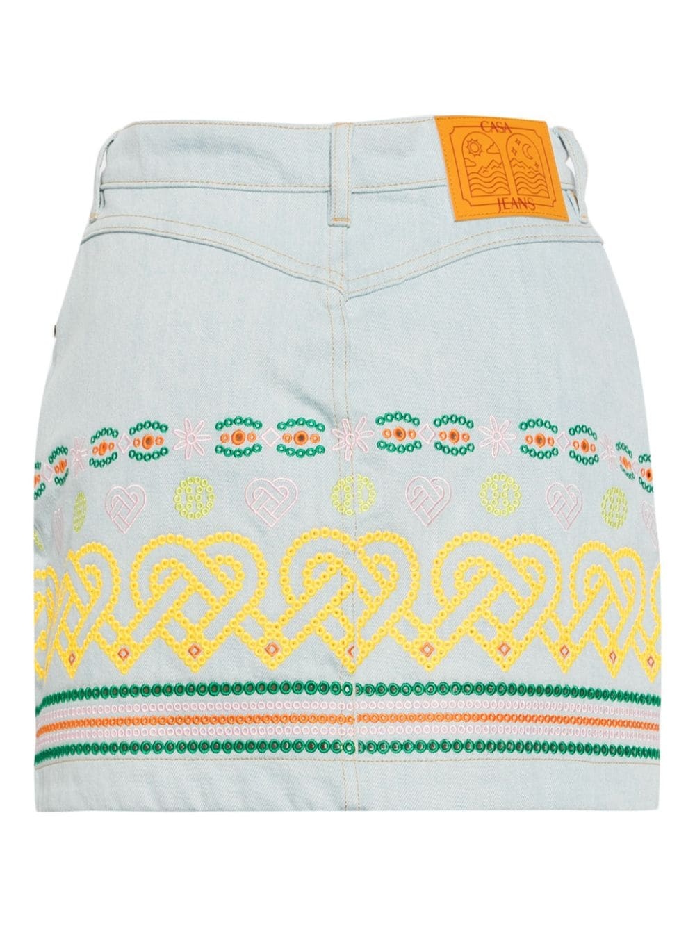 embroidered cotton mini skirt - 2