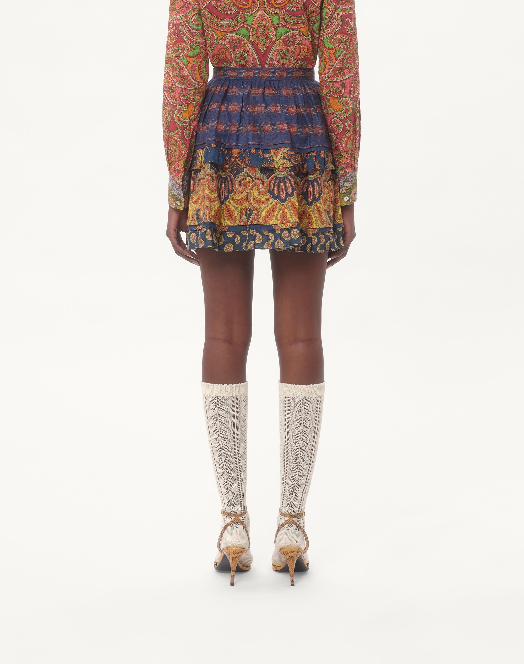 SKIRT IN LINO PAISLEY MEDAGLIONI VOYAGE IMAGINAIRE - 6