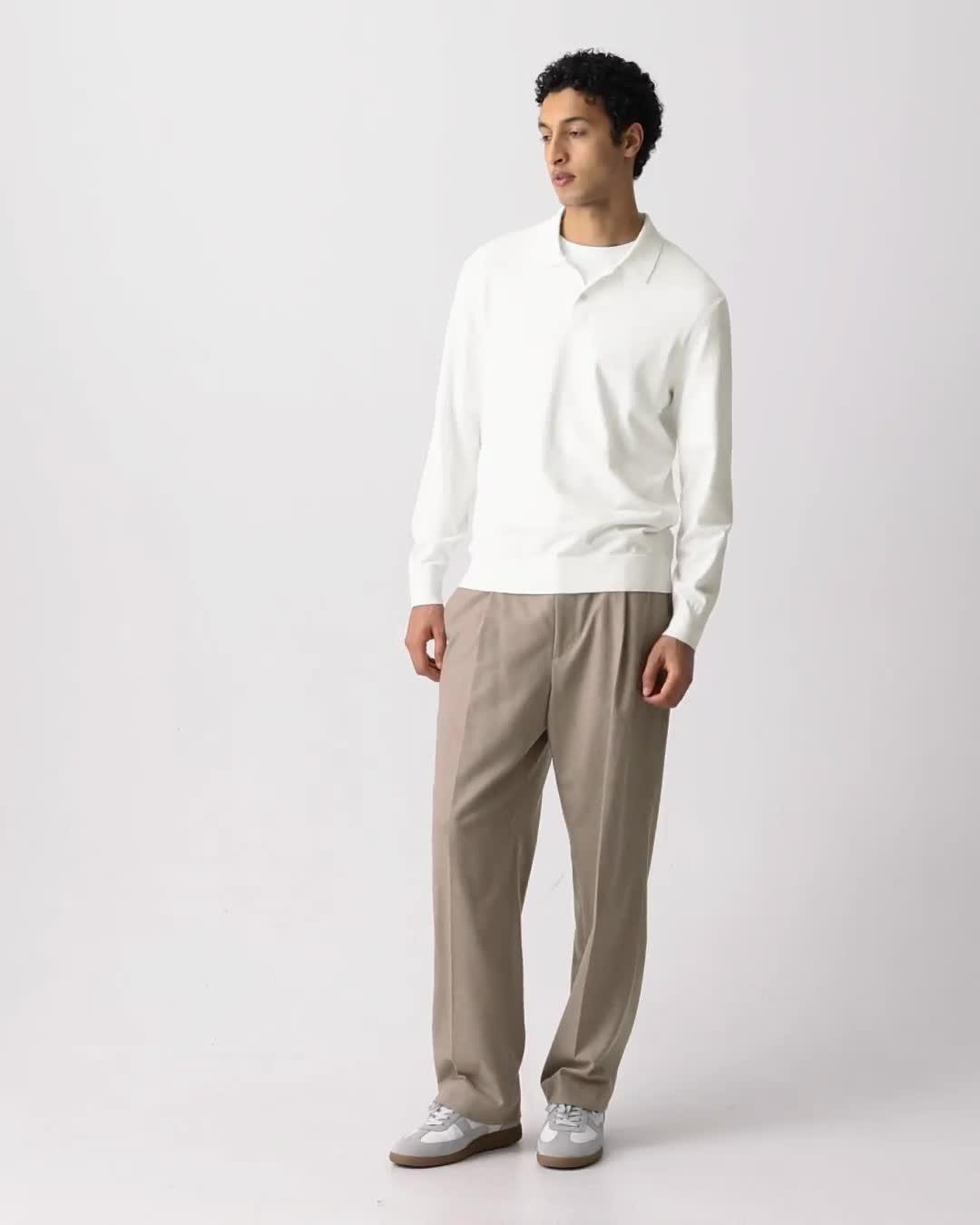 Goris Long-Sleeve Polo Shirt in Light Bilen - 8