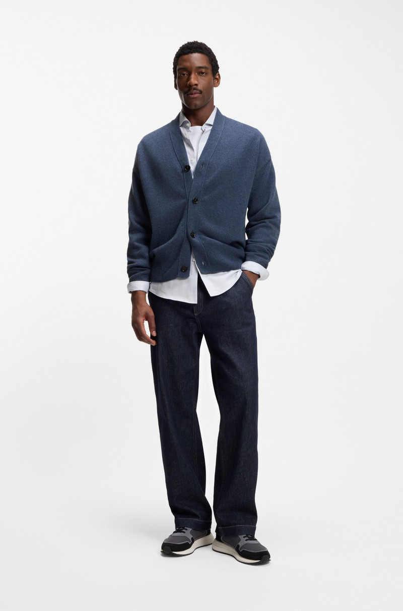 BOSS VIRGIN-WOOL CARDIGAN IN A RELAXED FIT outlook