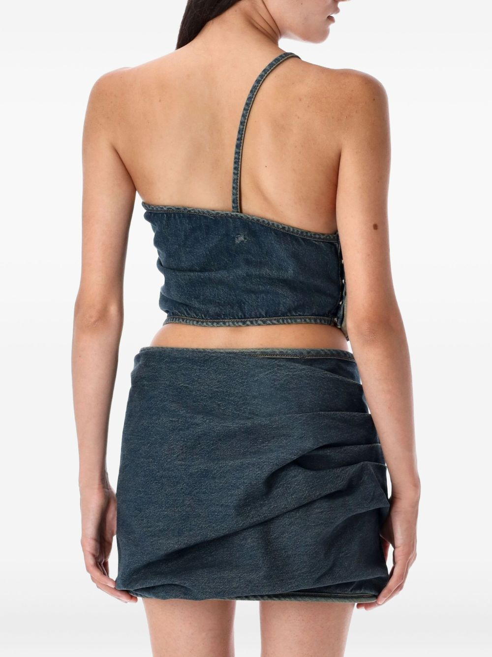 rose-detail denim top - 2