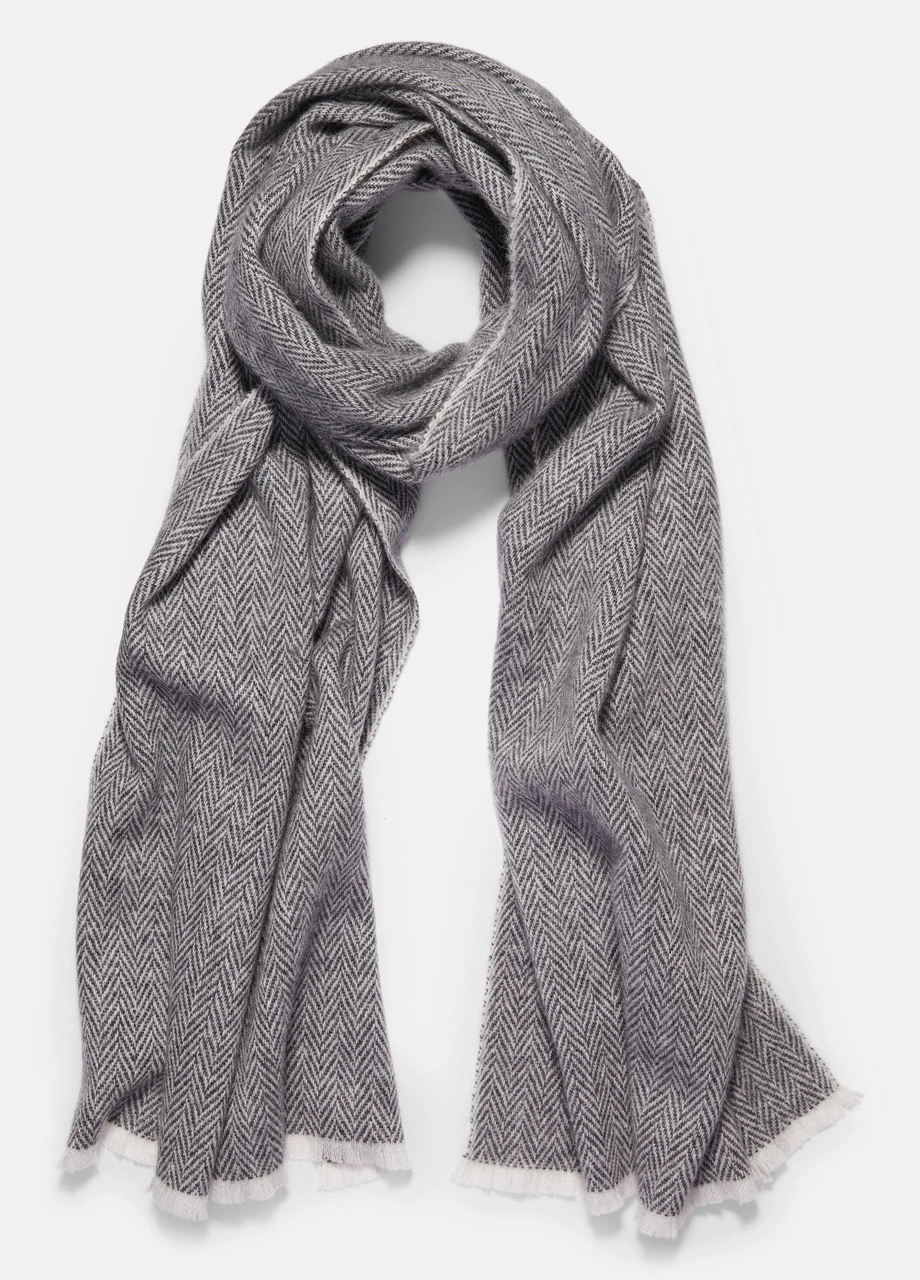 Herringbone Cashmere Scarf - 1