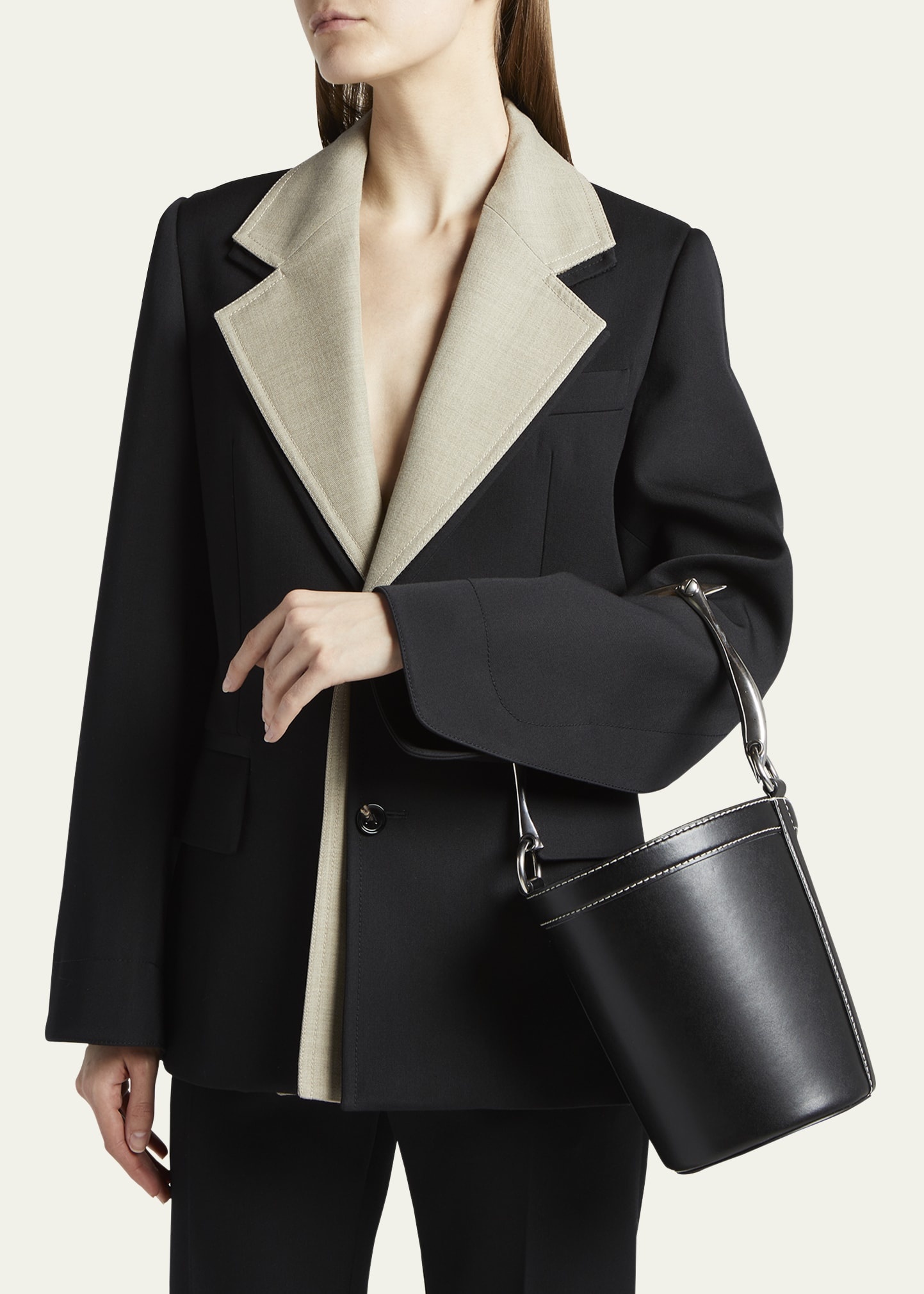 Sardine Stitch Leather Bucket Bag - 2