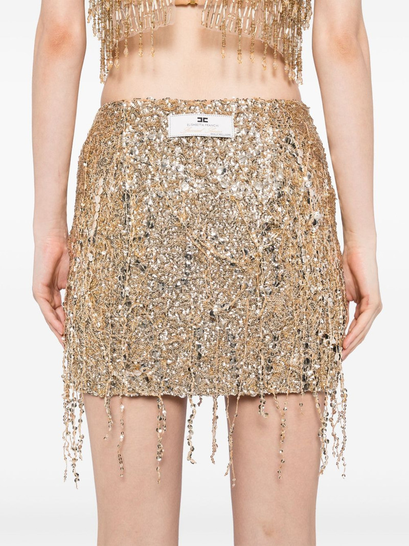 sequinned-fringe tulle mini skirt 5