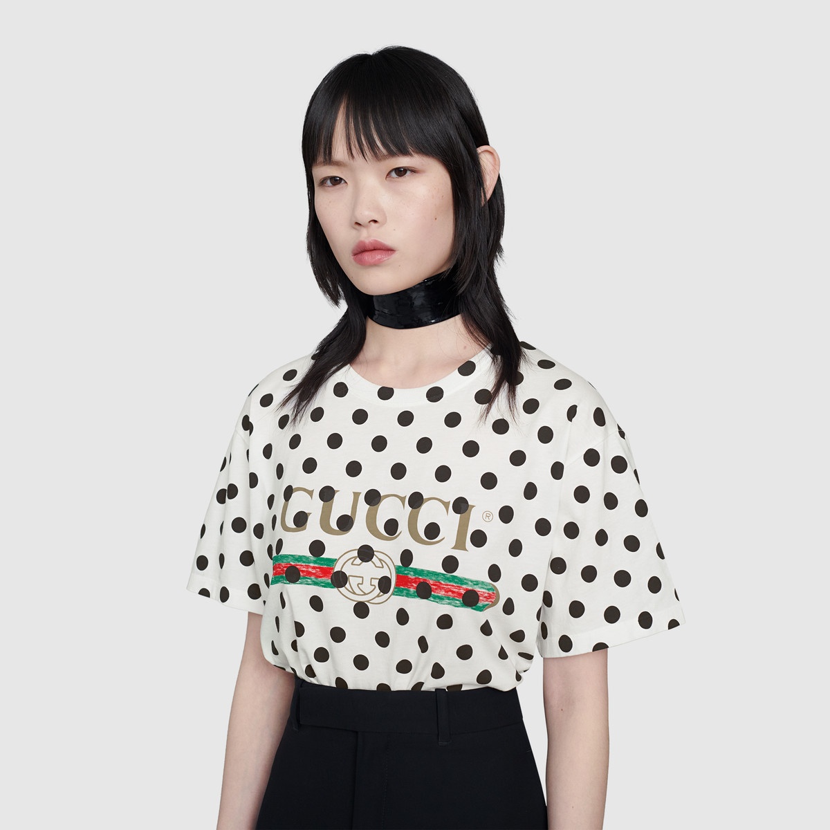 Gucci logo polka dot print T-shirt - 5