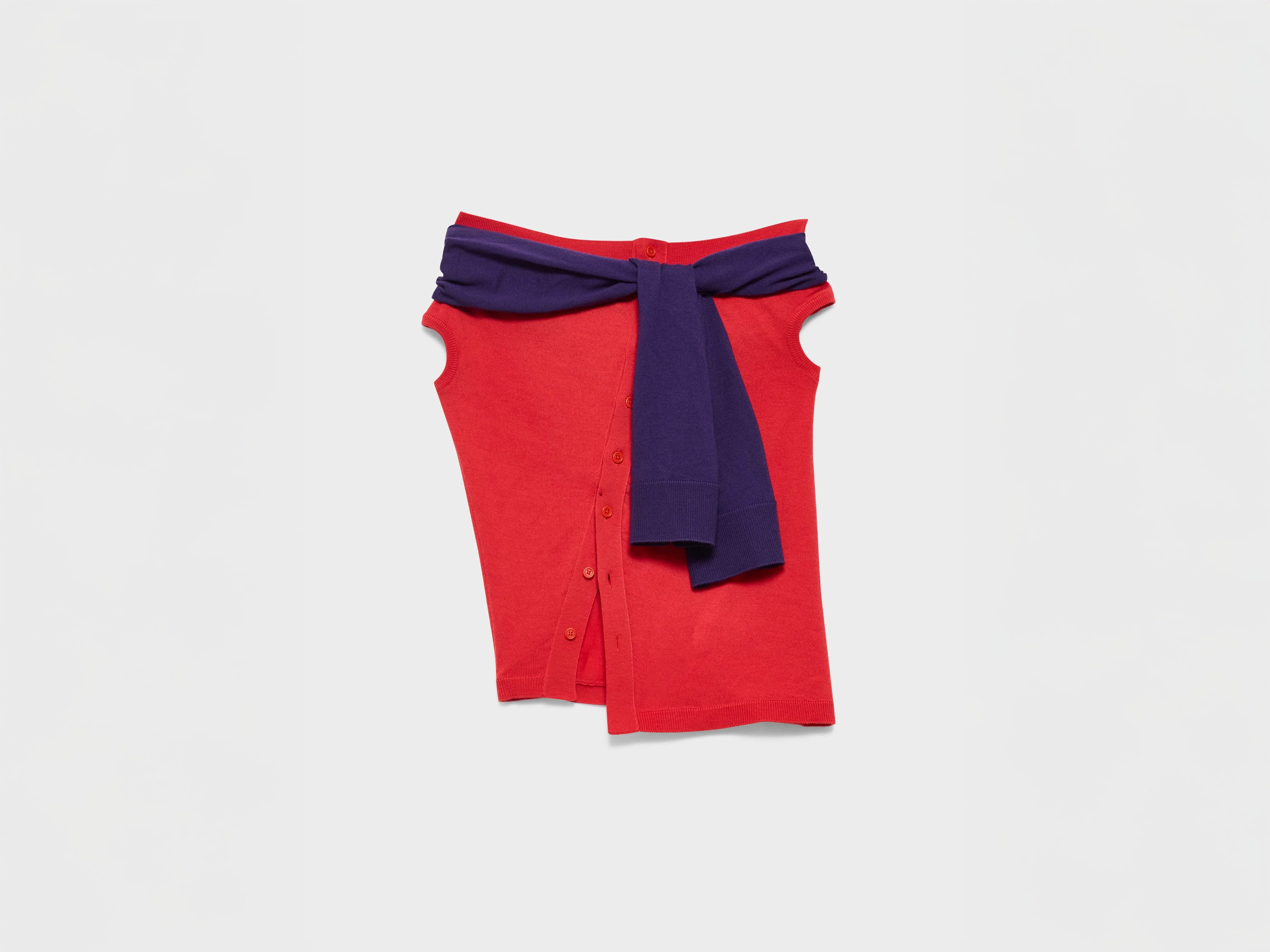 WOMENS OFF SHOULDER TANK TOP IN RED & VIOLET - 1