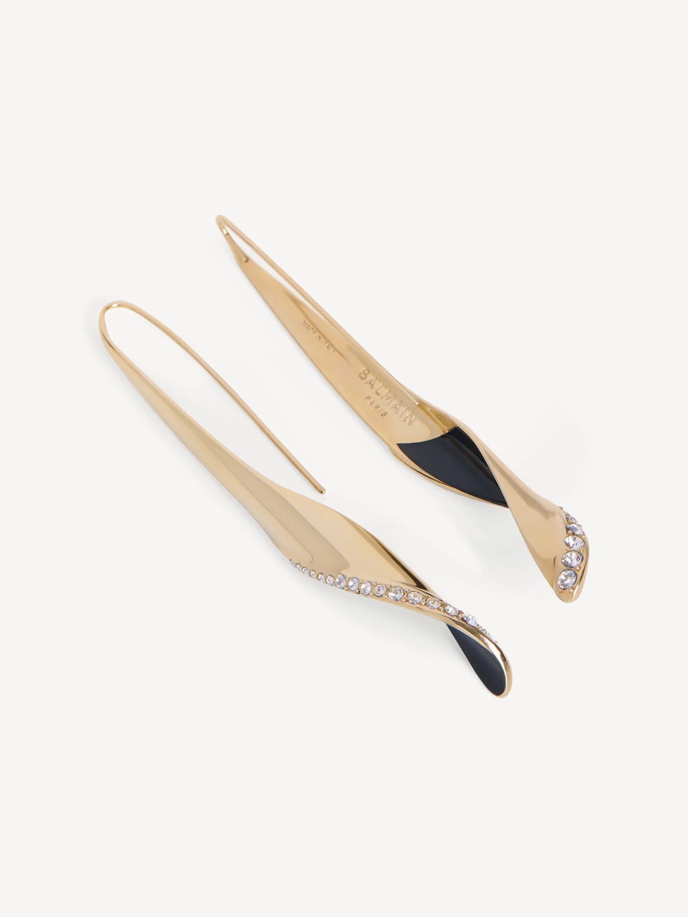 Organic Twist earrings in lacquered brass - 1