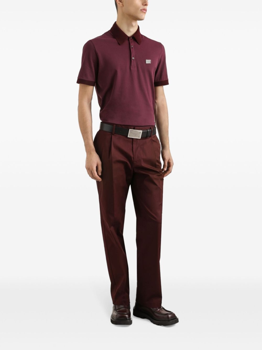 logo-plaque polo shirt - 2