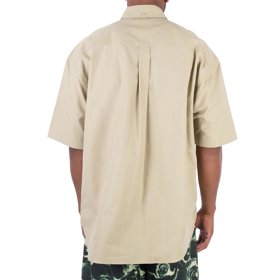 Burberry Logo-Embroidered Short Sleeve Poplin Shirt - 4