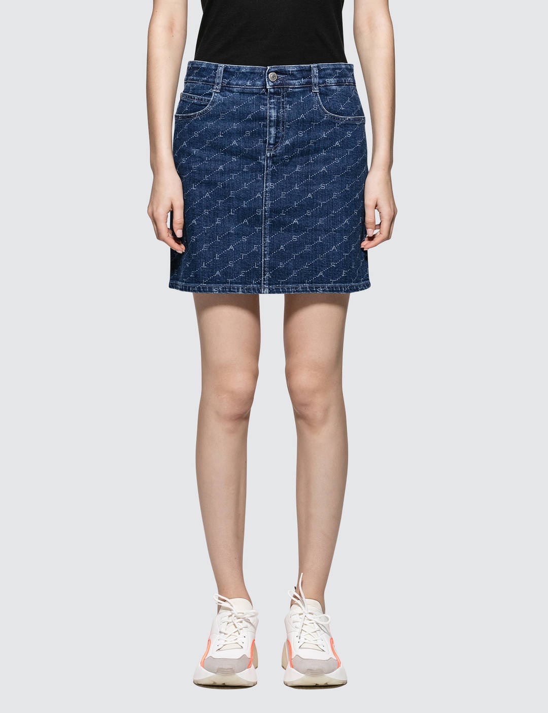 Allover Logo Denim Skirt - 1