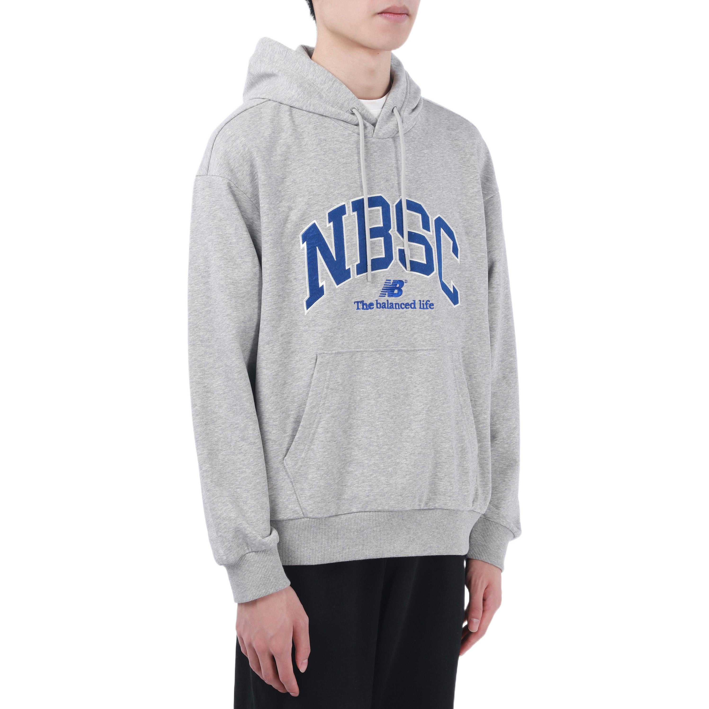 New Balance Logo Print Hoodie 'Grey Blue' 5CC44353-MGR - 5
