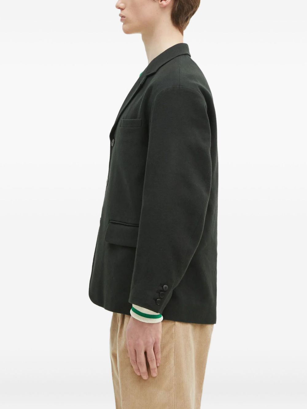 three-button notched-lapel blazer - 3