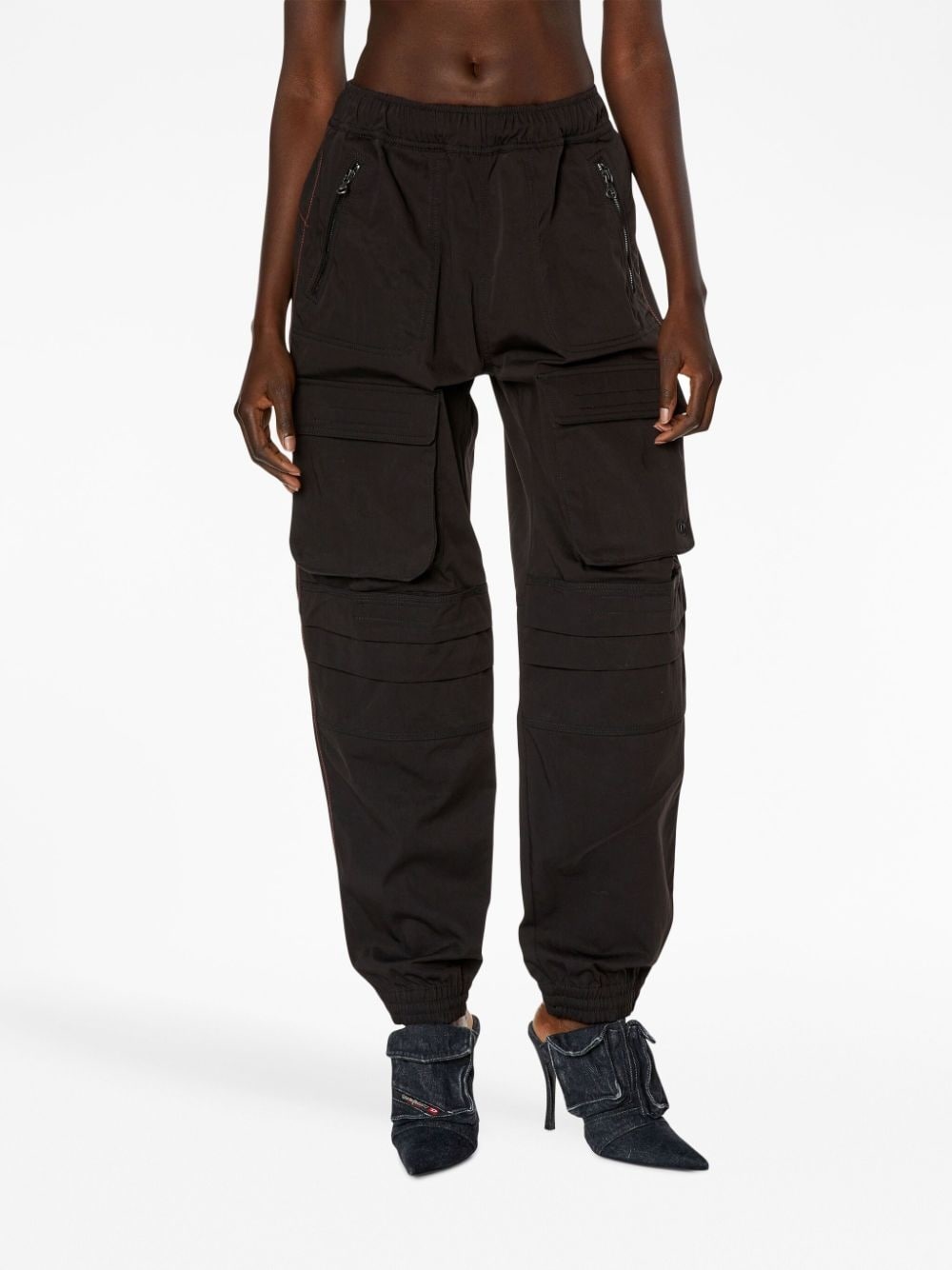 cargo-pocket tapered trousers - 3