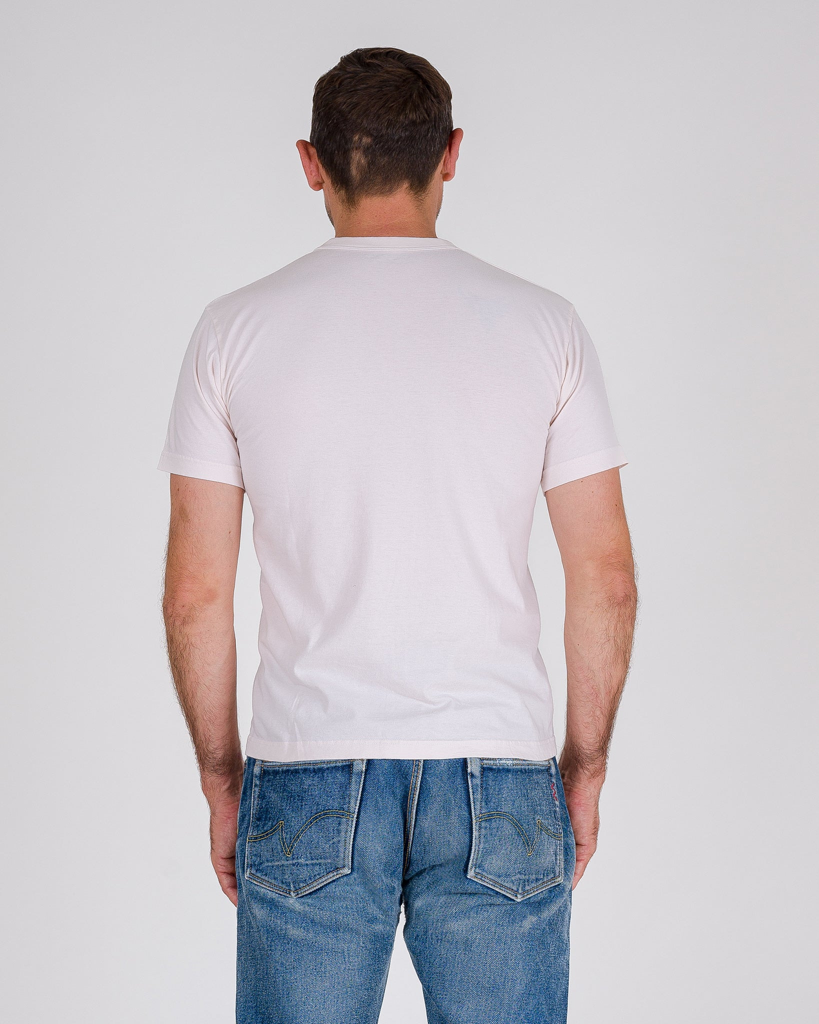 UTIL-NPDYE-SAK UTILITEES - 5.5oz Loopwheel Crew Neck T-Shirt - Natural Pigment Dyed Sakura - 3