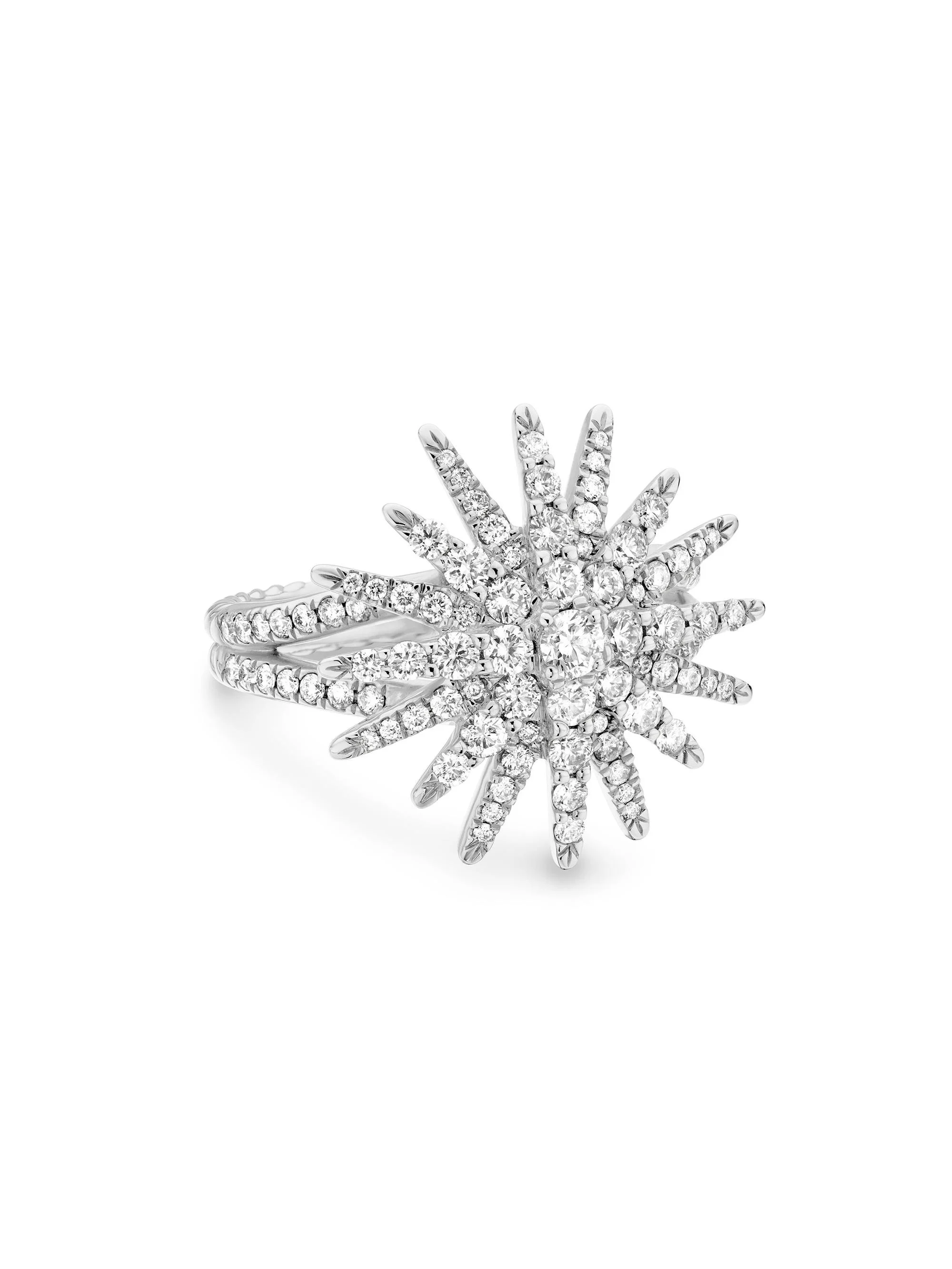 Women's Starburst Ring in 18K White Gold - Diamond - 1
